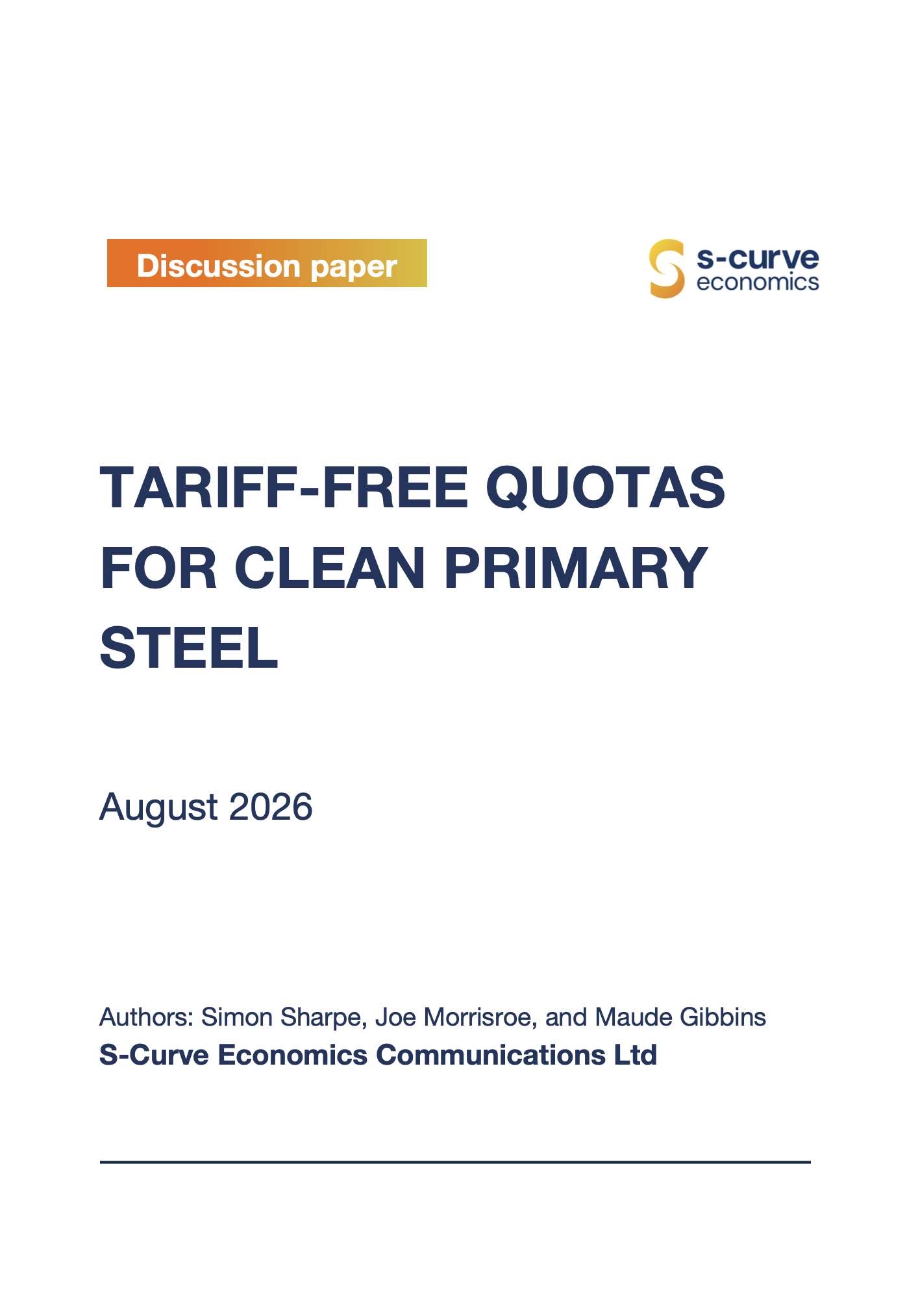 Tariff-free quotas for clean primary steel cover page